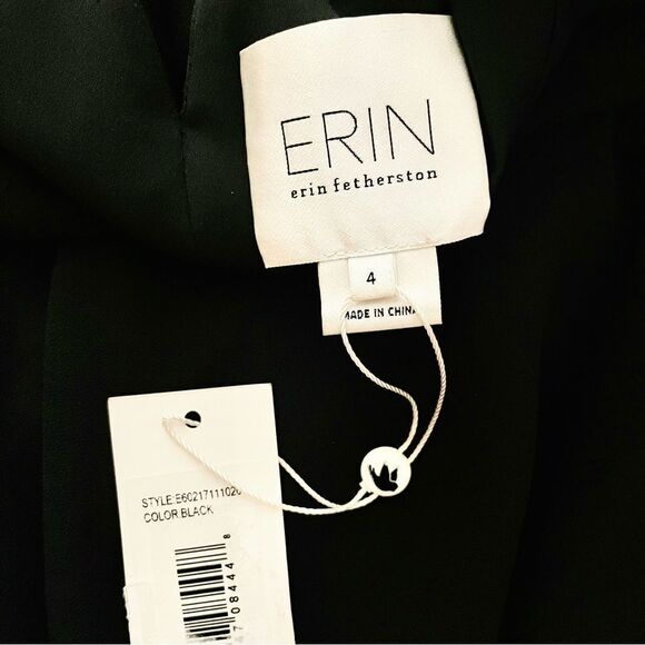 💥Host Pick!💥 NWT Erin by Erin Fetherston Black Contessa Chiffon Gown - Picture 9 of 10